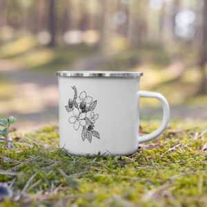 apple blossom enamel mug