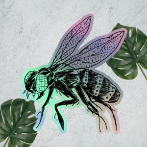 housefly holographic sticker