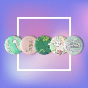 Sadbook Collections Set of pin buttons